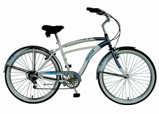 26" 7 speed beach cruiser bicycle